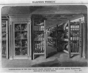 First Rhode Island Regiment Camping in the Shelves of the US Patent Office