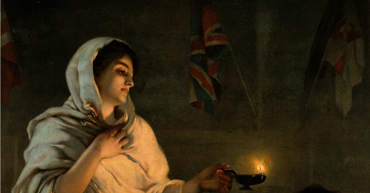 A painting depicting Florence Nightingale