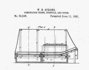 The patent for the type of trunk bed Barton used.