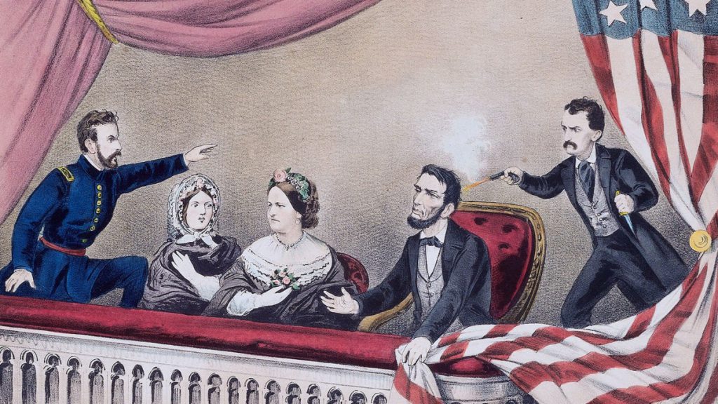 drawing of the Lincoln assassination