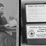 Clara Barton and a first aid kit she would help inspire