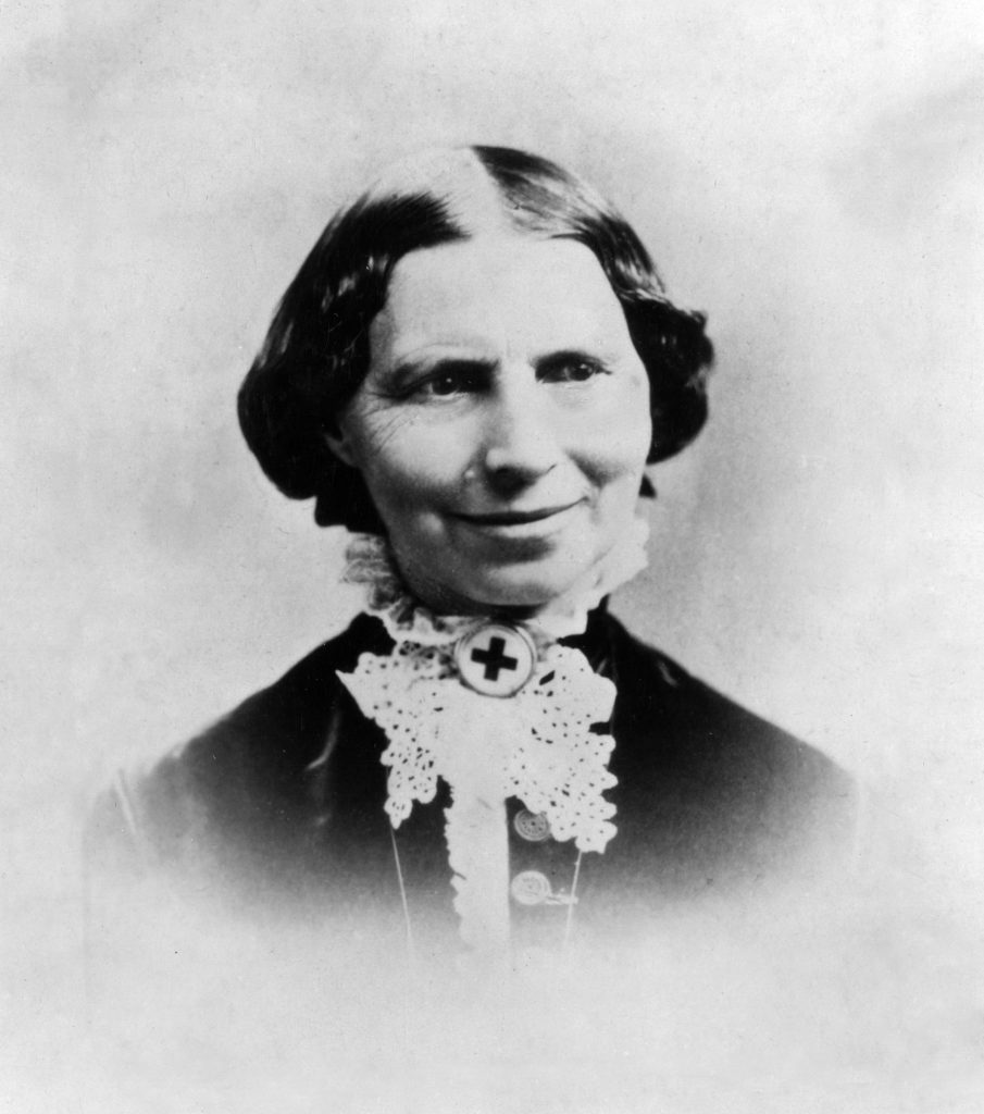 Clara Barton with Red Cross pin c 1881 when the American Red Cross was established