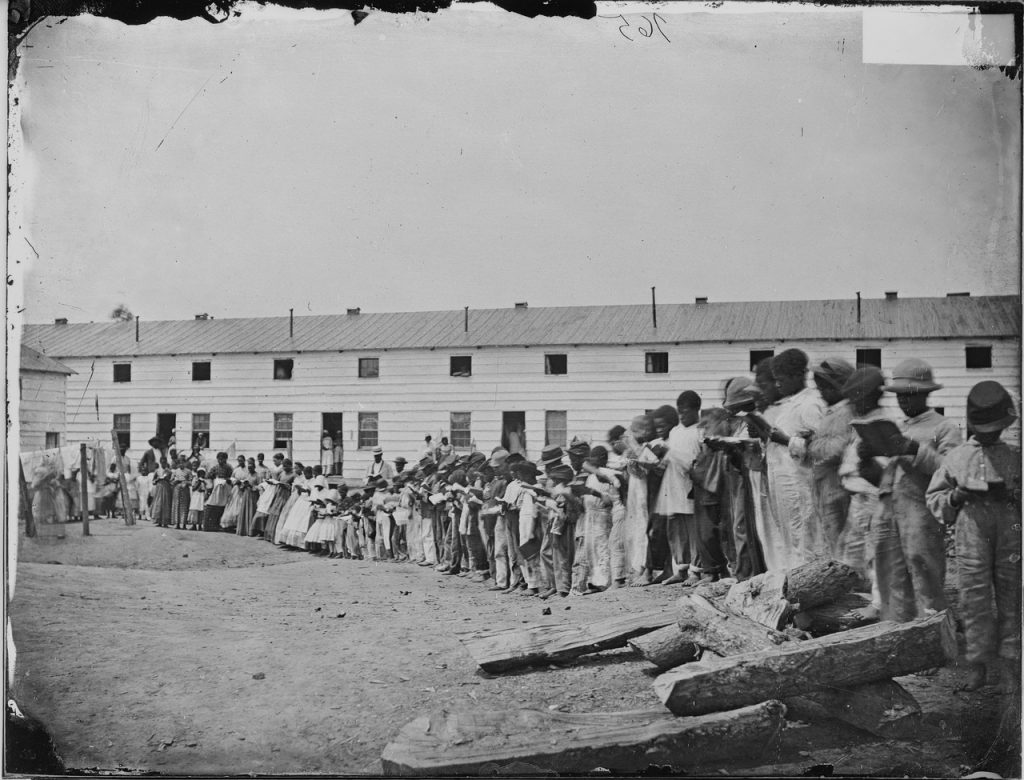School at a contraband camp near Washington. Courtesy of the National Archives