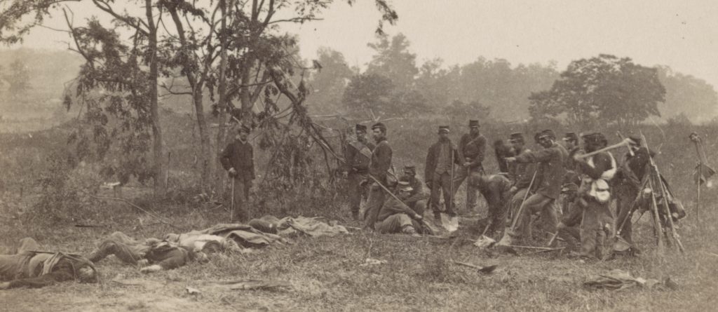 Burial detail on the Antietam Battlefield Courtesy of the Library of Congress