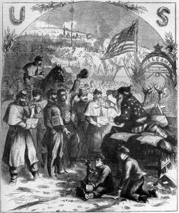 Thomas Nast's Civil War Santa which appeared in Harpers Weekly