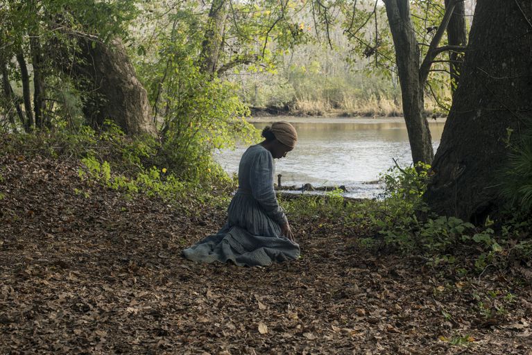 Harriet Tubman during one of her frequent prayers in the film